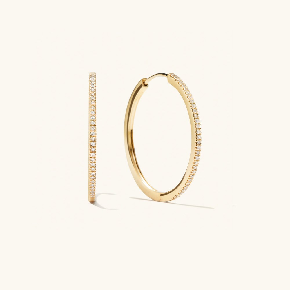 Mejuri Pavﾨﾦ Diamond Large Hoops - 14k Yellow Gold Canada Store