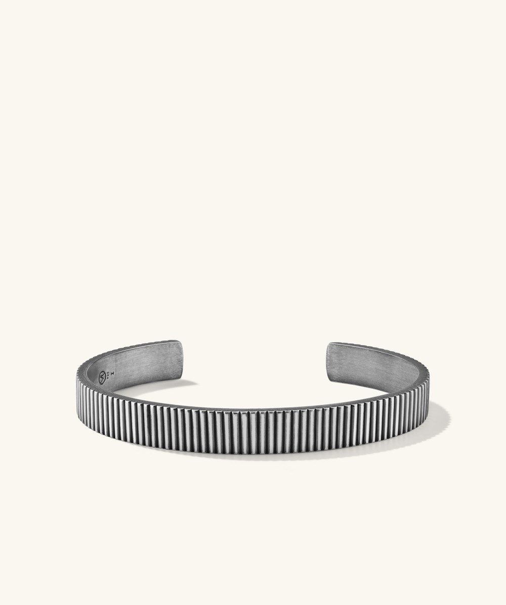 Mejuri Ribbed Cuff - Oxidized Sterling Silver Canada Store