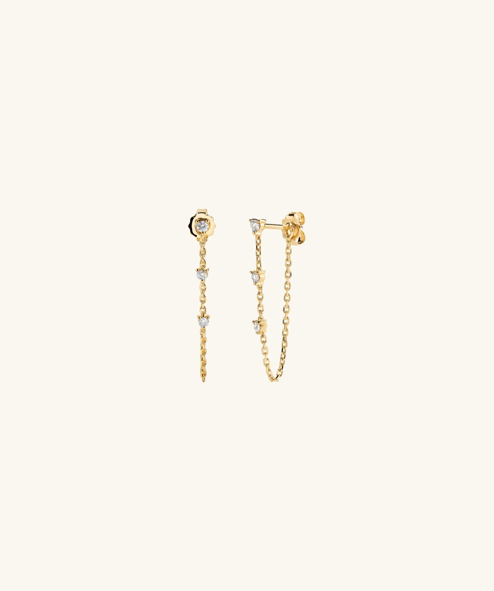 Mejuri Mini Diamond Chain Studs - 14k Yellow Gold Canada Store