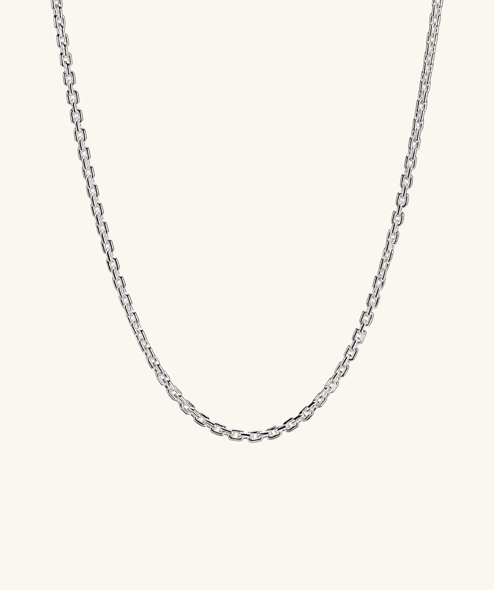 Mejuri Trace Rectangle Chain Necklace - Sterling Silver Canada Store