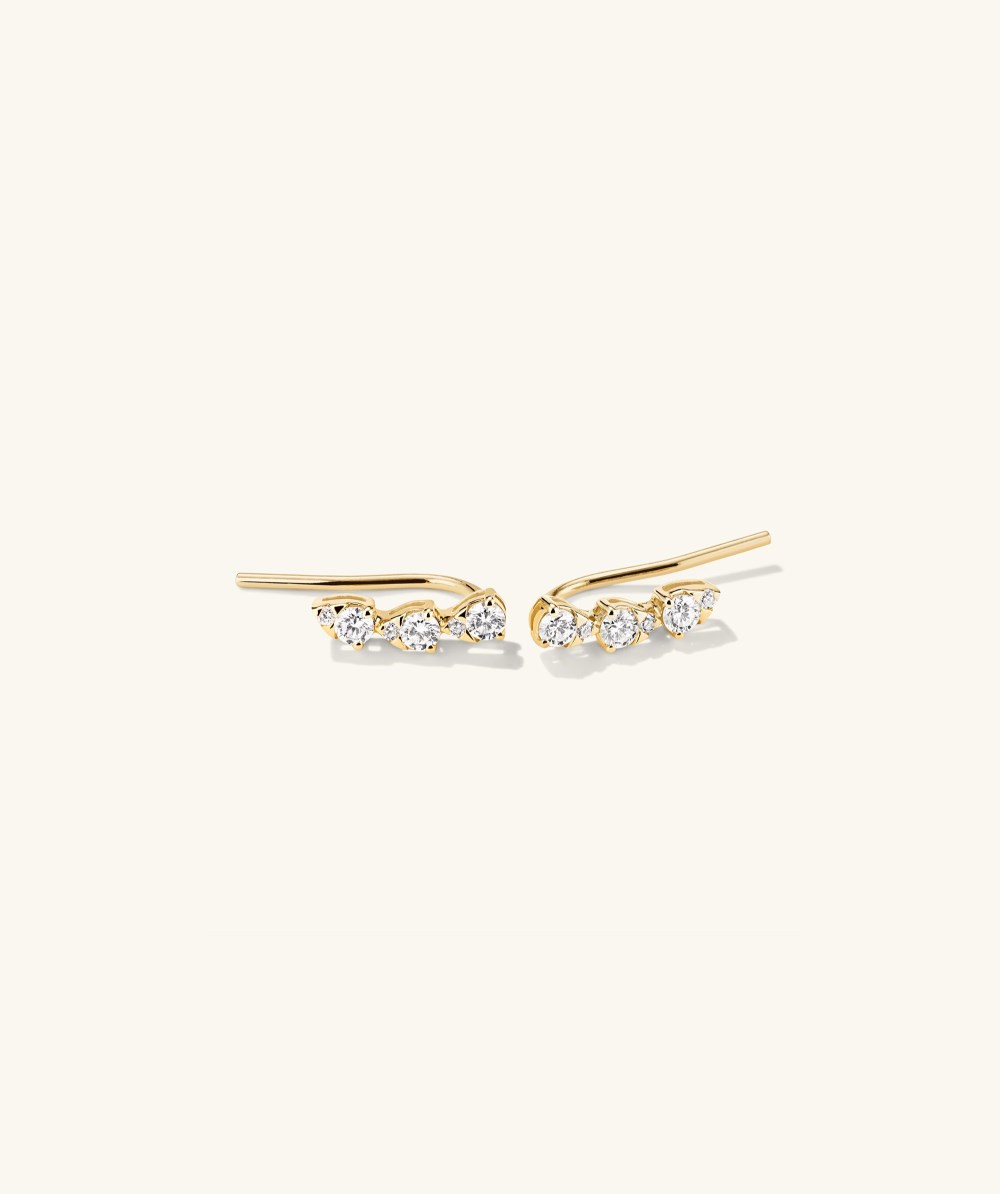 Mejuri Lab Grown Diamond Pear Climber Studs - 14k Yellow Gold Canada Store