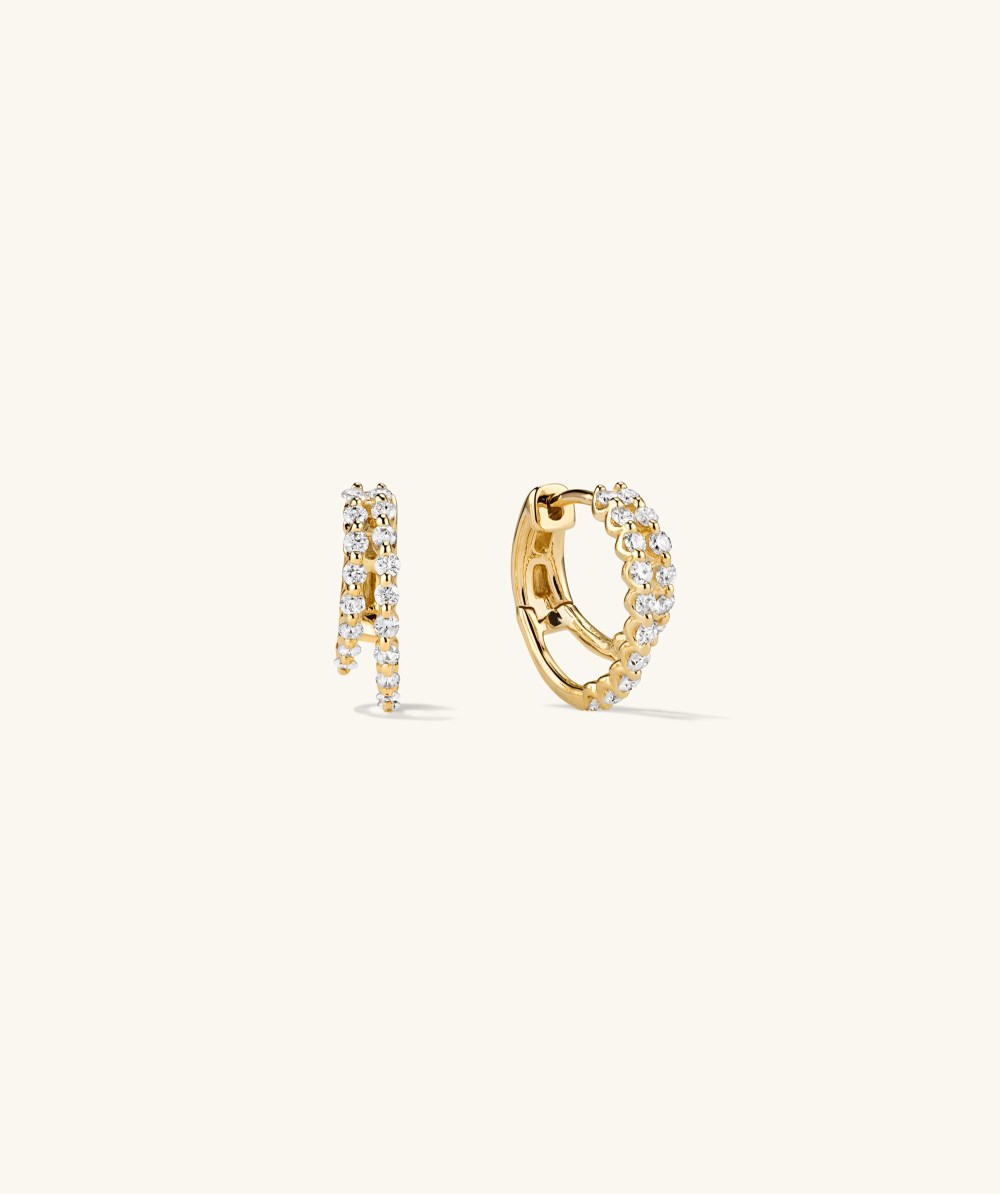 Mejuri Lace Diamond Duo Hoops - 14k Yellow Gold Canada Store