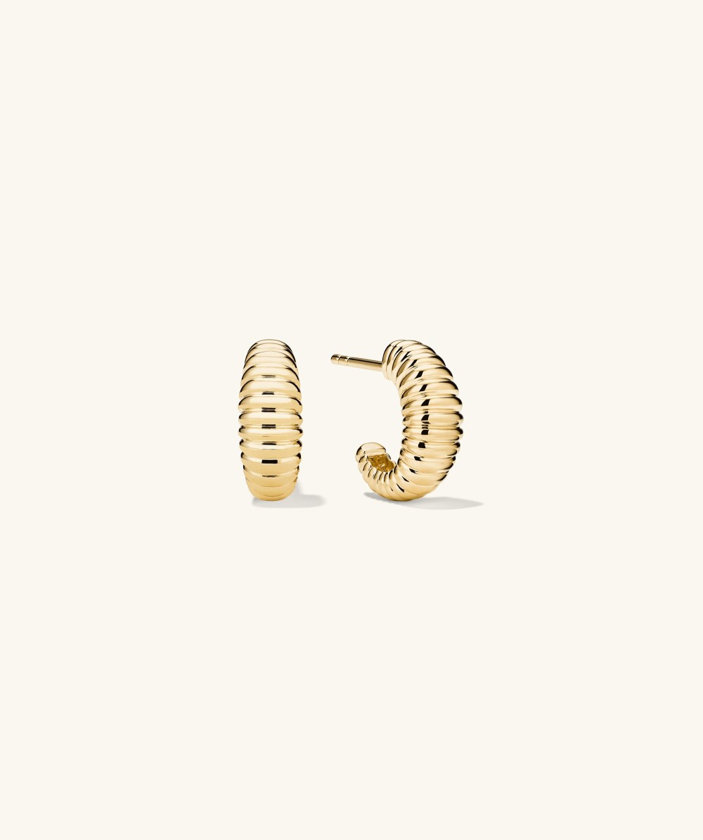 Mejuri D?me Texture Small Hoops - Gold Vermeil Canada Store