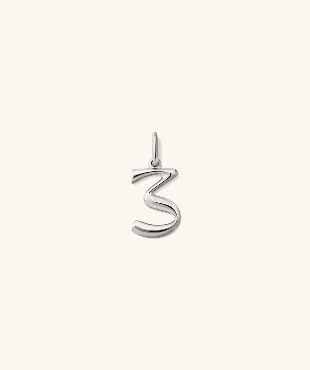 Mejuri Oversized Number Charm - Sterling Silver Canada Store