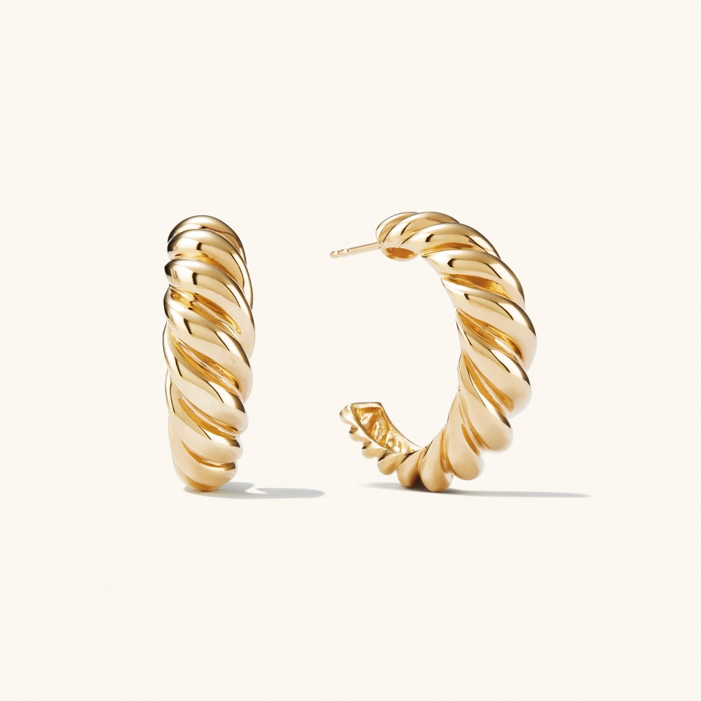 Mejuri Large Croissant Dome Hoops - Gold Vermeil Canada Store  Mejuri Large Croissant Dome Hoops - Gold Vermeil Canada Store