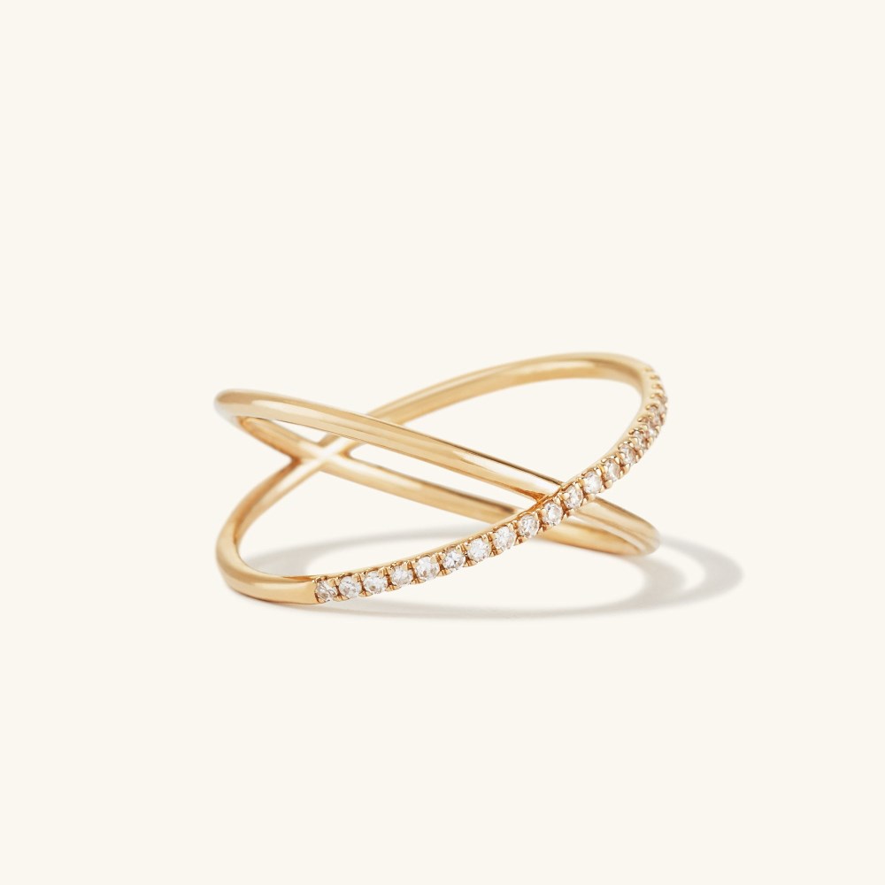 Mejuri Pavﾨﾦ Diamond X Ring - 14k Yellow Gold Canada Store