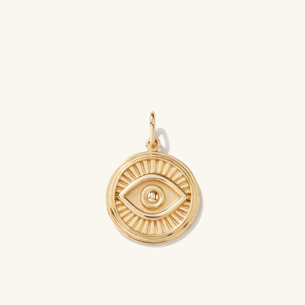 Mejuri Courage: Evil Eye Coin Charm Pendant - 14k Yellow Gold Canada Store