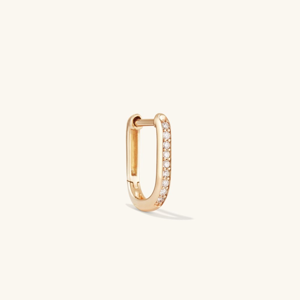 Mejuri Single Pavﾨﾦ Diamond Huggie U Hoop - 14k Yellow Gold Canada Store