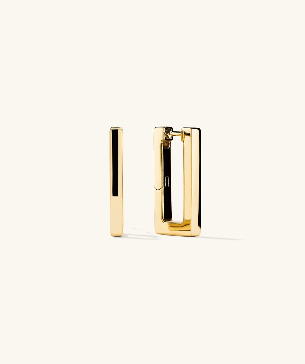 Mejuri Block Large Hoops - Gold Vermeil Canada Store  Mejuri Block Large Hoops - Gold Vermeil Canada Store