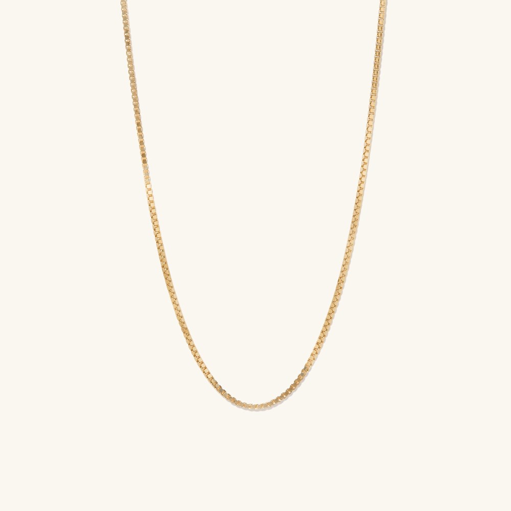 Mejuri Square Box Chain Necklace - 14k Yellow Gold Canada Store