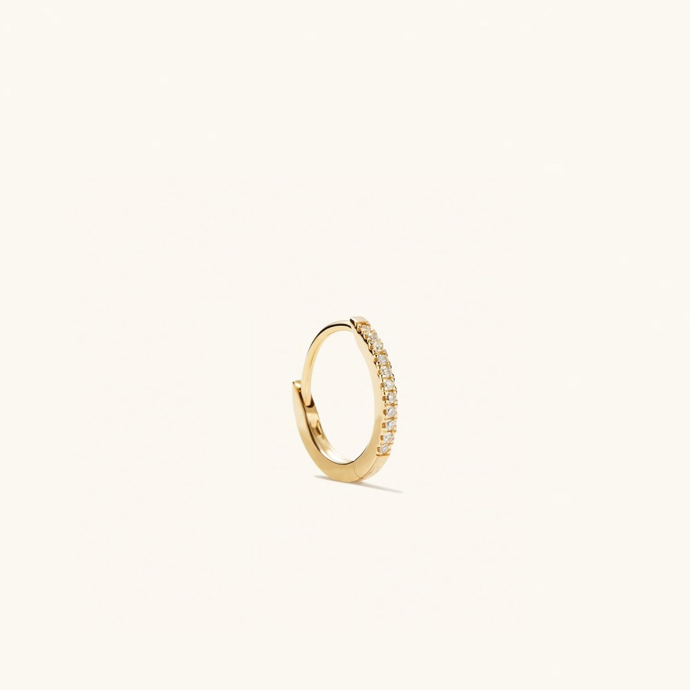 Mejuri Pavﾨﾦ Diamond Huggie Hoops - 14k Yellow Gold Canada Store