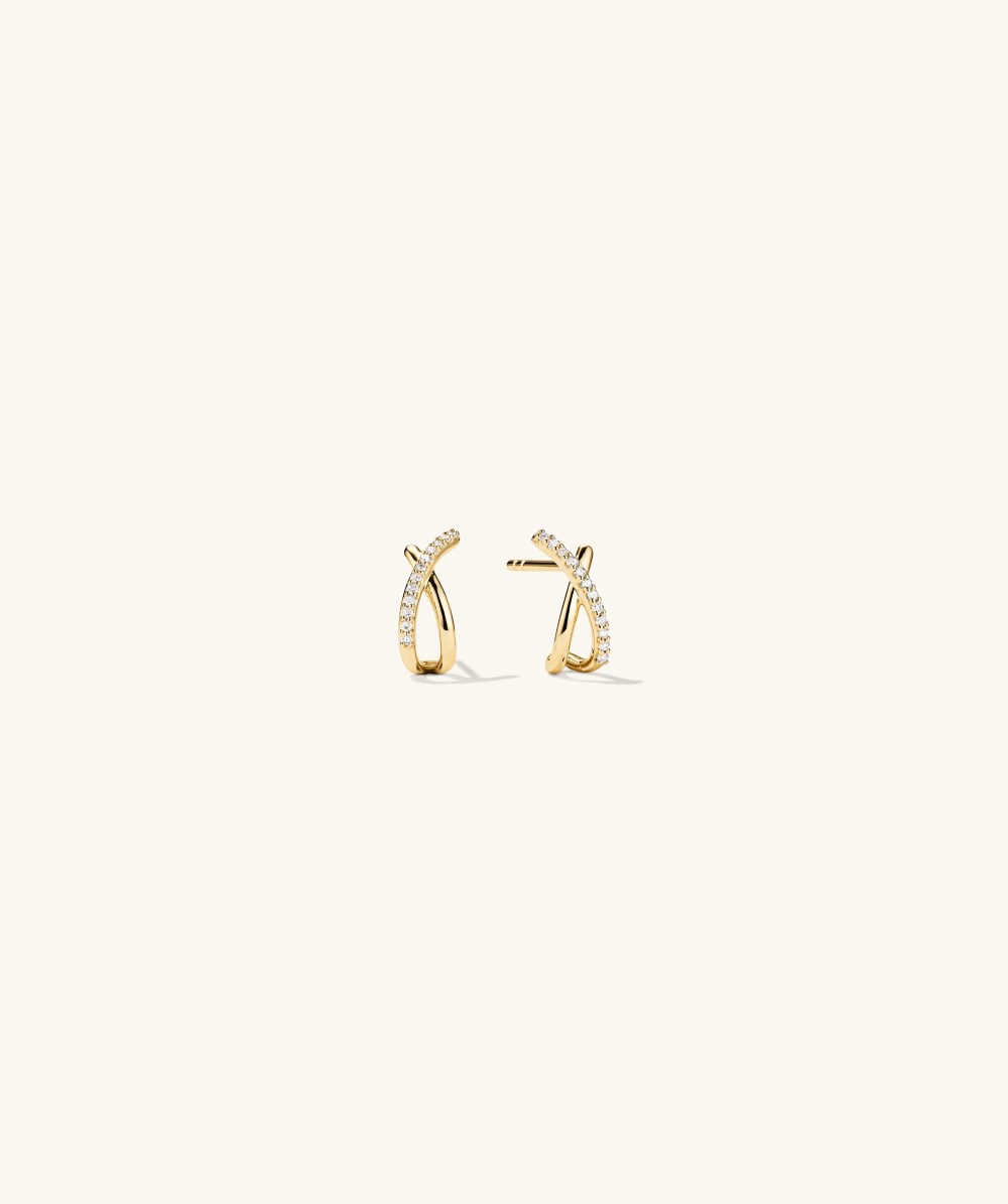 Mejuri Pavﾨﾦ Diamond X Studs - 14k Yellow Gold Canada Store