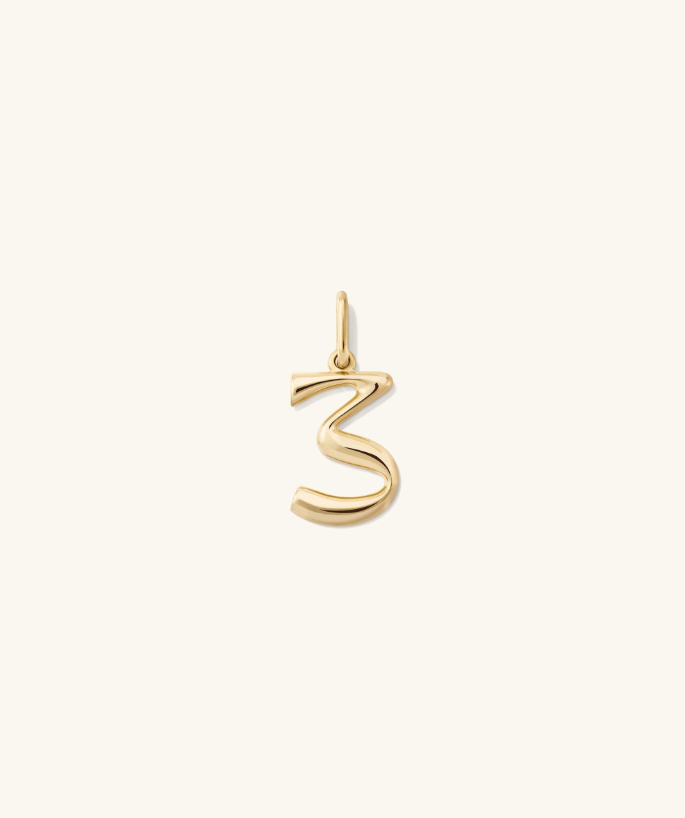 Mejuri Oversized Number Charm - Gold Vermeil Canada Store